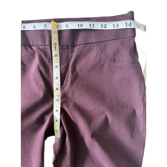 NWT Nine West Women's Heidi Pull On Pant Wine Burgundy Jeans Twill SIZE 4 - Picture 3 of 10